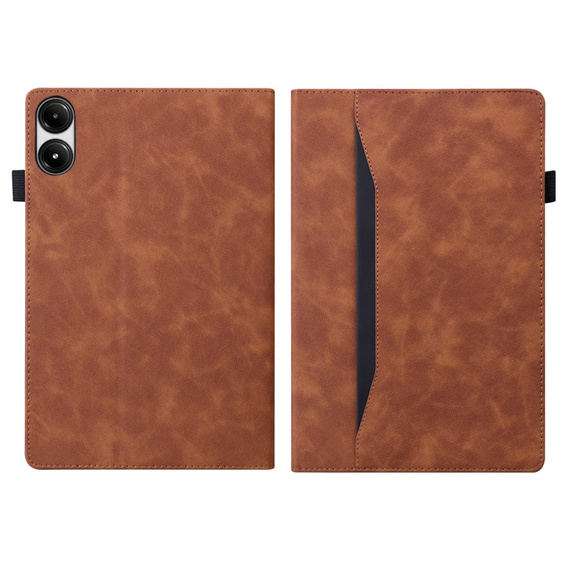Husă pentru Xiaomi Redmi Pad Pro / Xiaomi Poco Pad, Classic, cu spațiu pentru stylus, maro