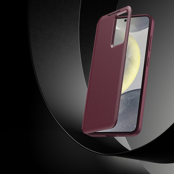 Husă cu clapetă pentru Samsung Galaxy S23 FE, Smart View Wallet, maroon