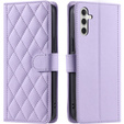 Husă cu clapetă pentru Samsung Galaxy A16, Rhombus Crossbody Leather, violet