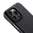 MELKCO carcasă flip pentru iPhone 15 Pro, piele, flip, negru