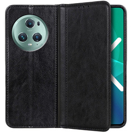 Huse pentru Honor Magic 5 Pro 5G, Wallet Litchi Leather, negru