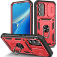 Husă blindată pentru Samsung Galaxy A54 5G, CamShield Slide, roșu / negru