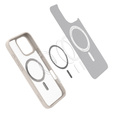 Carcasă MagSafe Spigen pentru iPhone 16 Pro, Ultra Hybrid, transparent / titan + 9H Tempered Glass