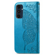 Cu clapetă pentru Samsung Galaxy A16, Butterfly, albastru