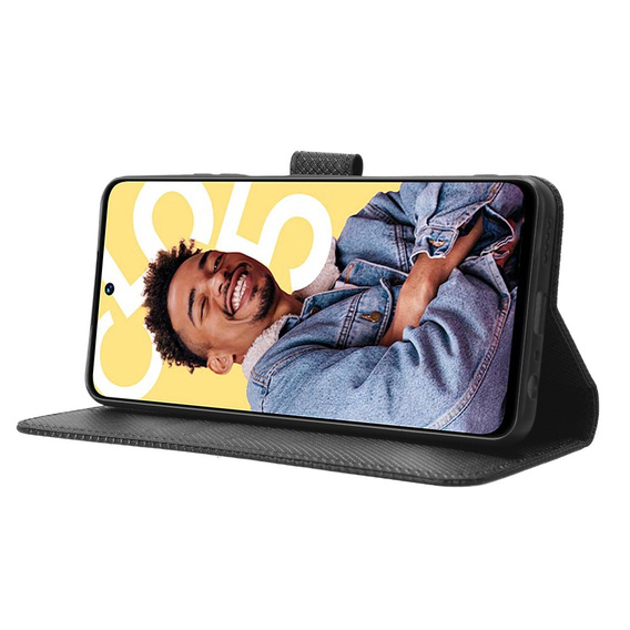 Cu clapetă pentru Realme C55, Wallet, Smart Magnet, negru
