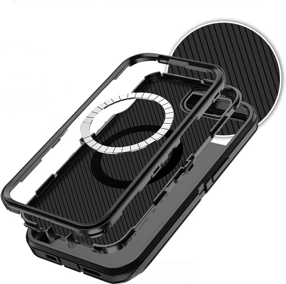 Carcasă cu ramă pentru iPhone 16E, pentru MagSafe, negru