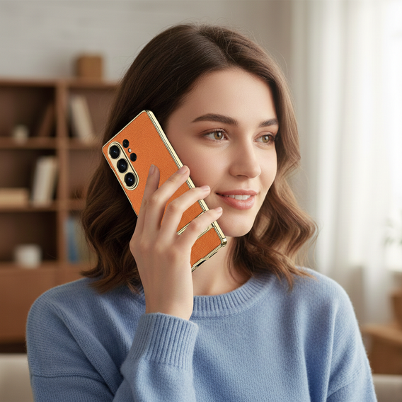 Husă din piele Electro Frame cu suport pentru Samsung Galaxy S26 Ultra