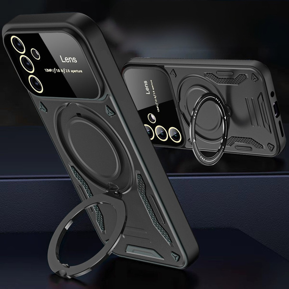 Husă blindată pentru Samsung Galaxy A55 5G, Magnetic Ring, negru