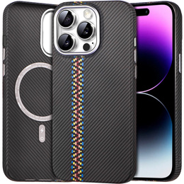 Carcasa pentru iPhone 14 Pro, Carbon Fiber MagSafe, negru
