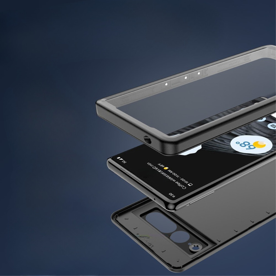 Husă impermeabilă IP68 pentru Google Pixel 7 Pro, Redpepper, negru