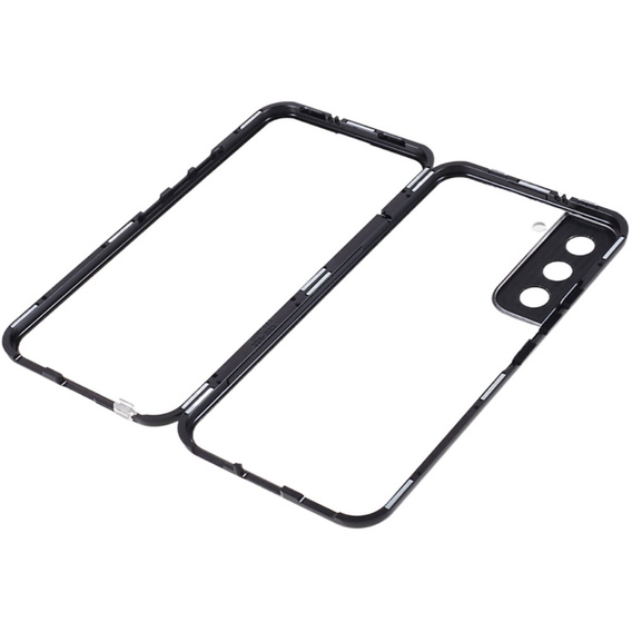 Husa pentru Samsung Galaxy S21, Magnetic Dual Glass, negru
