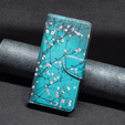 Cu clapetă pentru Motorola Moto G54 5G, Wallet, sakura, albastru