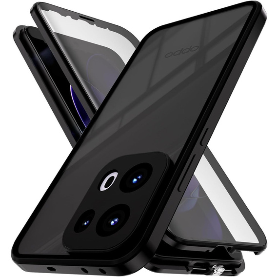 Husa pentru Oppo Reno 13, Magnetic Dual Glass, negru