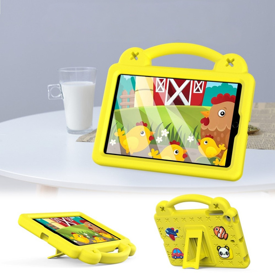 Husă pentru copii pentru iPad mini 7.9" 2019/2015/2014/2013/2012 (5/4/3/2/1 gen.), Cute Patterns, cu suport, galben