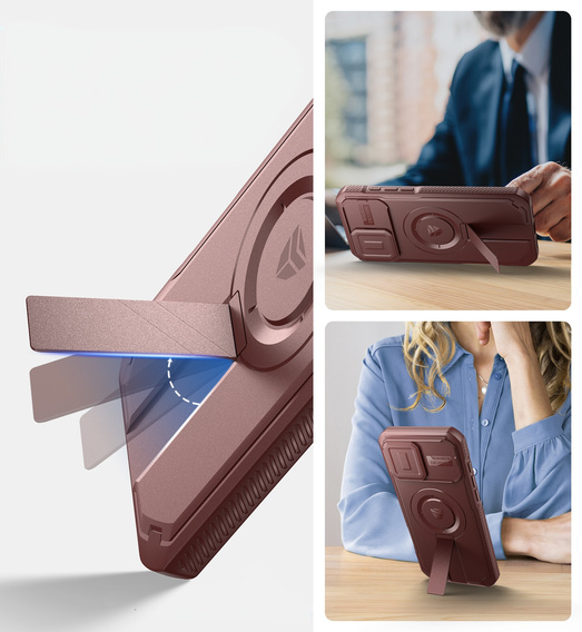 Carcasă blindată pentru iPhone 16 Pro Max, Dexnor CamProtect MagSafe, roșu