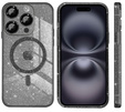 Husă pentru iPhone 16 Pro, ERBORD Glitter MagSafe, negru + Sticlă pentru ecran