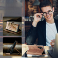 Husa CASEME pentru Samsung Galaxy S22 Ultra, Leather Wallet Case, maro