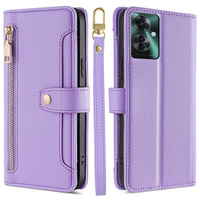 Cu clapetă pentru Oppo Reno 11F 5G, Wallet Zipper Pocket, violet