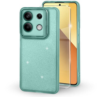 Carcasă pentru Xiaomi Redmi Note 13 5G, Glittery Powder, verde + sticlă călită 9H