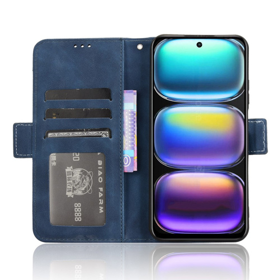 Cu clapetă pentru Infinix Hot 50 4G, Card Slot, albastru închis