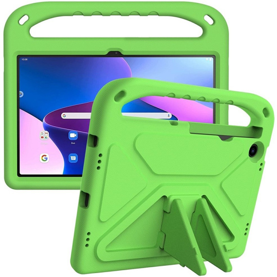 Husă pentru copii pentru Lenovo Tab M10 Plus 10.6 Gen 3 TB-125F TB-128F, husă pentru copii cu mâner, verde