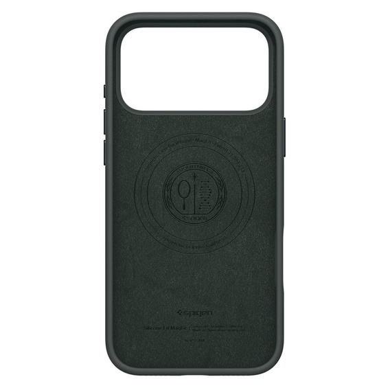 Carcasă Spigen pentru iPhone 17 Pro, Silicone Fit MagSafe, Abyss Green