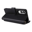 Carcasă cu clapetă pentru Samsung Galaxy S25 Edge, Crossbody Leather Wallet, negru