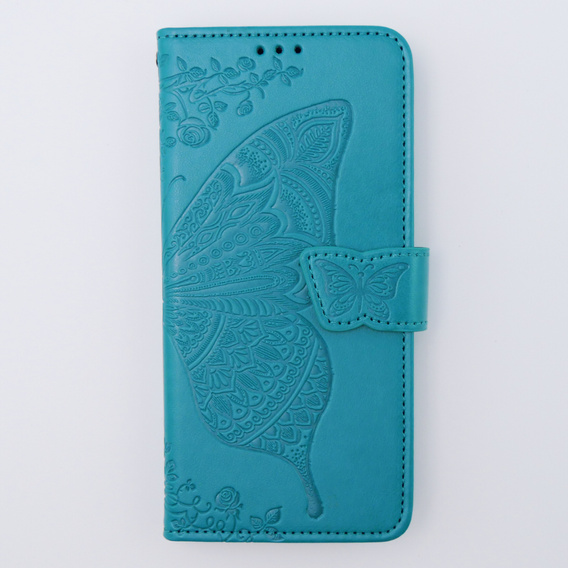 Cu clapetă pentru Motorola Moto G54 5G, Butterfly, albastru