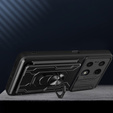 Husă blindată pentru Xiaomi Redmi Note 13 Pro 4G / Xiaomi Redmi Note 14S / Xiaomi Poco M6 Pro 4G, Camera Slide Card Slot, negru
