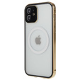 Carcasa Magnetic Dual Glass MagSafe pentru iPhone 12, de aur