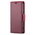 Husă pentru Oppo Reno 14 F / 14 FS, ERBORD Glossy Litchi, portofel cu clapetă, roșu