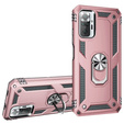 Husă blindată pentru Xiaomi Redmi Note 10 Pro, Nox Case Ring, roz rose gold