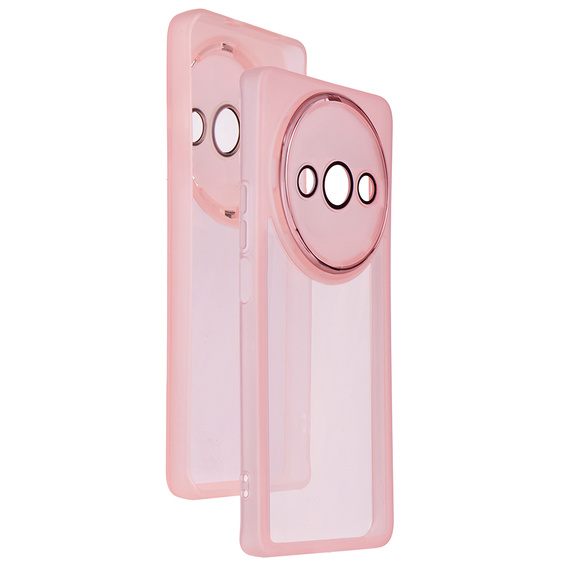 Husă din silicon pentru Xiaomi Redmi A3, cu protecție pentru cameră, transparent / roz
