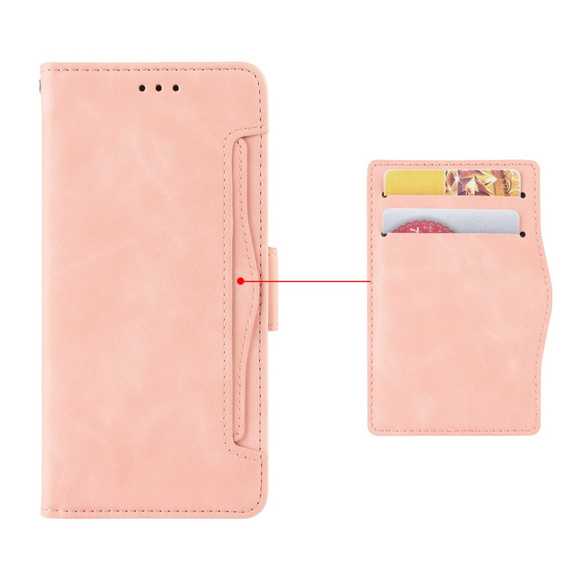 Cu clapetă pentru Xiaomi Poco M4 Pro 5G / Redmi Note 11S 5G, Card Slot, roz
