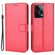Cu clapetă pentru Xiaomi Redmi Note 12 Pro+ 5G, Crazy Horse Wallet, roșu