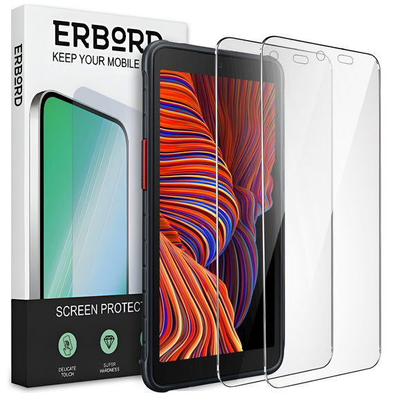 2x sticlă călită pentru Samsung Galaxy Xcover 5, ERBORD 9H Hard Glass pe ecran