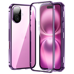 Husa pentru iPhone 16, Magnetic Dual Glass, violet