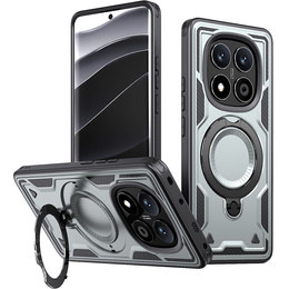 Carcasă pentru Xiaomi Redmi Note 14 Pro 5G /  Poco X7 5G, Military MagSafe, gri + 9H Glass