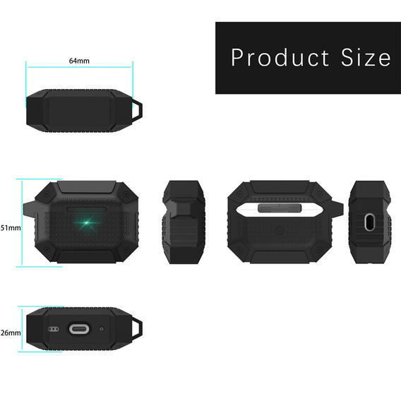 Husă blindată pentru căști cu carabină pentru Apple AirPods Pro 3