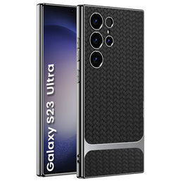 Huse pentru Samsung Galaxy S23 Ultra, GKK Woven Leather, negru
