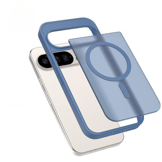 Carcasă Matt pentru Google Pixel 10 / 10 Pro, pentru MagSafe, albastru translucid