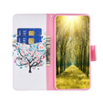 Cu clapetă pentru Xiaomi Redmi 12 4G, Wallet, colorful tree, alb