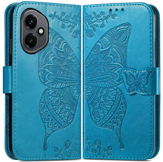 Cu clapetă pentru Honor 400 5G, Butterfly, albastru