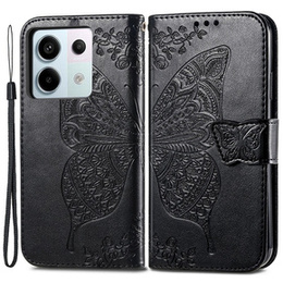 Cu clapetă pentru Xiaomi Redmi Note 13 Pro 5G, Butterfly, negru