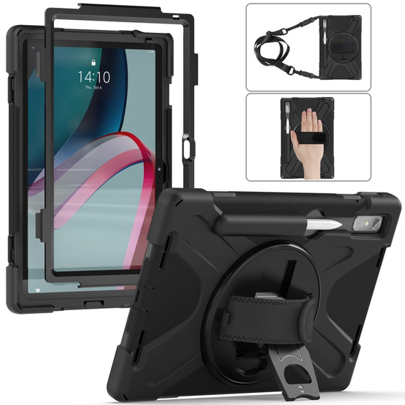Husa blindată pentru Lenovo Tab P11 Pro Gen 2 TB132FU TB132XU 11.2", carcasă de protecție 360 cu slot pentru stylus, negru