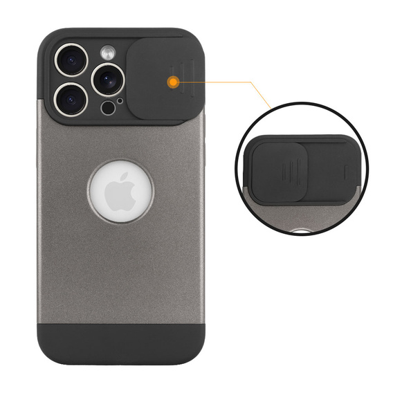 Huse pentru iPhone 15 Pro, ERBORD MagProtect Slide Camera, gri titan