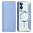 Cu clapetă pentru Samsung Galaxy S25 Edge, RFID Wallet MagSafe CamShield, albastru