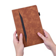 Husă pentru Lenovo Tab M11, Classic, cu spațiu pentru stylus, maro