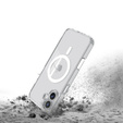 Carcasă ERBORD MagSafe pentru iPhone 16, buton activ, transparentă + Sticlă pentru ecran