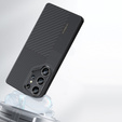 Carcasa BENKS Kevlar pentru Samsung Galaxy S25 Ultra, pentru MagSafe, Carbon Fiber, negru
